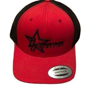 Industrial Injection SnapBack Hat, Red with Black Graphic Logo, Black Mesh and A